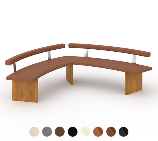 Eck Polsterbank rund mit Lehne Bochum 