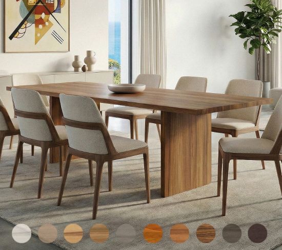 Hochwertiger Massivholztisch mit Holzwangen auf Maß Oslo 