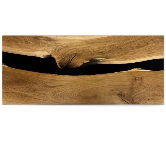 Maßgefertigte Unikat Baumscheibe aus Eiche mit Epoxidharz