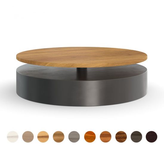 Couchtisch nach Maß mit Massivholzplatte zur Konfiguration