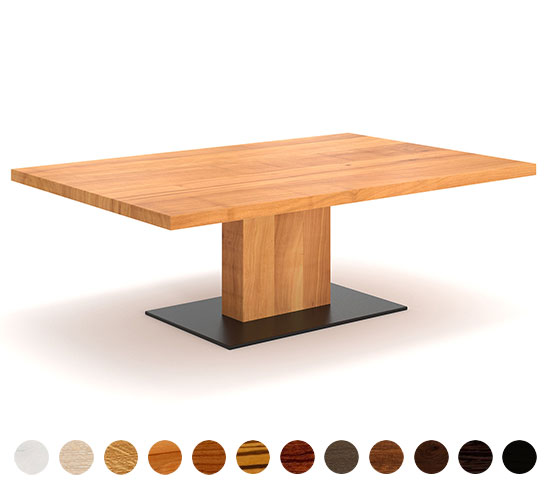 Säulentisch Couchtisch Massivholz mit Mittelsäule Dublin 