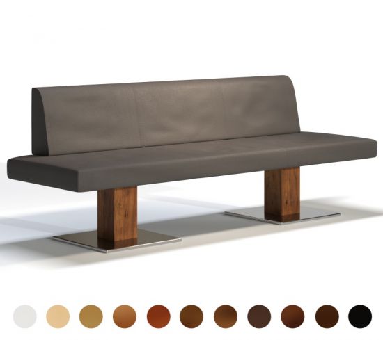 Sitzbank Polster Holz mit Lehne Davos 