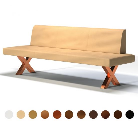 Sitzbank Polster Metall mit Lehne Prex 