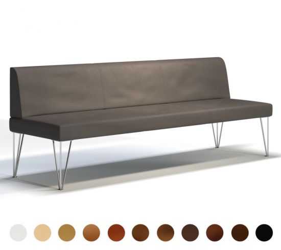 Sitzbank Polster Metall mit Lehne Perg 