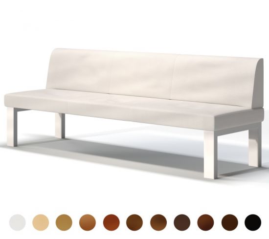 Sitzbank Polster Metall mit Lehne Ried 