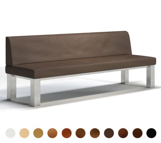 Sitzbank Polster Metall mit Lehne Rust 