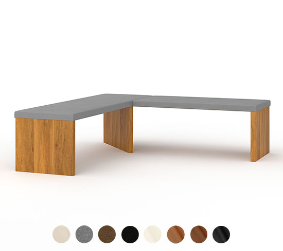 Massivholz-Eckbank Oslo nach Maß - Massivholz - Stoff oder Leder konfigurierbar