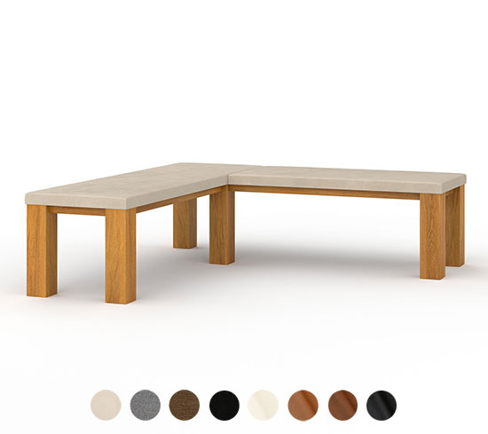 Stylische Eckbank Milano gepolstert - breite Auswahl an Leder, Stoff und Massivhölzern