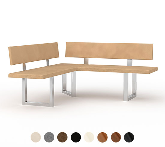 Eck Polsterbank Metall mit Lehne Ulm 