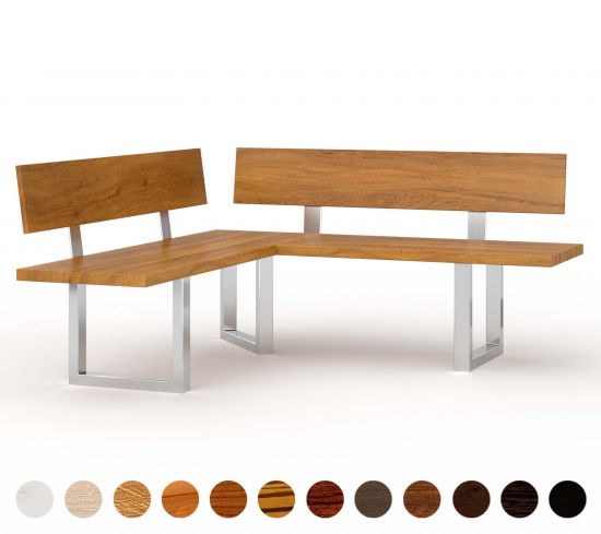 Eckbank Holz Metall mit Lehne Ulm 