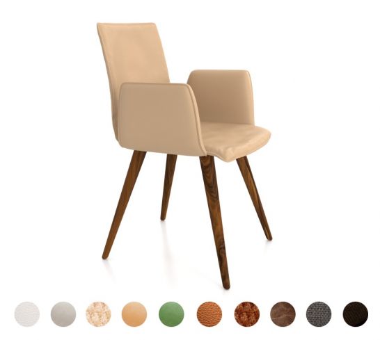 Lehnenstuhl gepolstert Leder/Stoff Ronda 