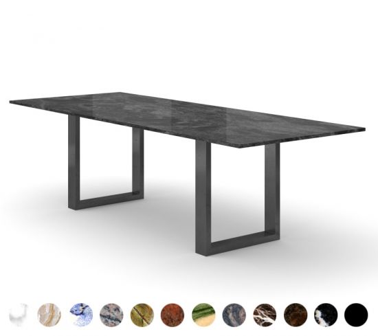 Premium Esstisch Marmor Stein Metallkufen konfigurieren Ulm 