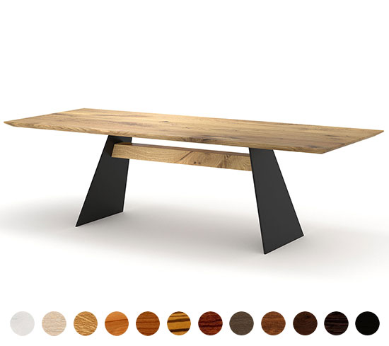 Wangentisch nach Maß planbar - Valetta aus Massivholz und Stahl