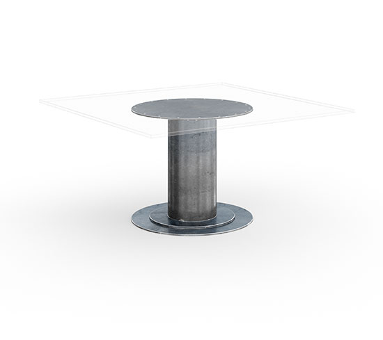 Stylisches Säulen-Tischgestell Barcelona mit runden Mittelteil aus Metall mit Ihren Wunschmaßen gefertigt