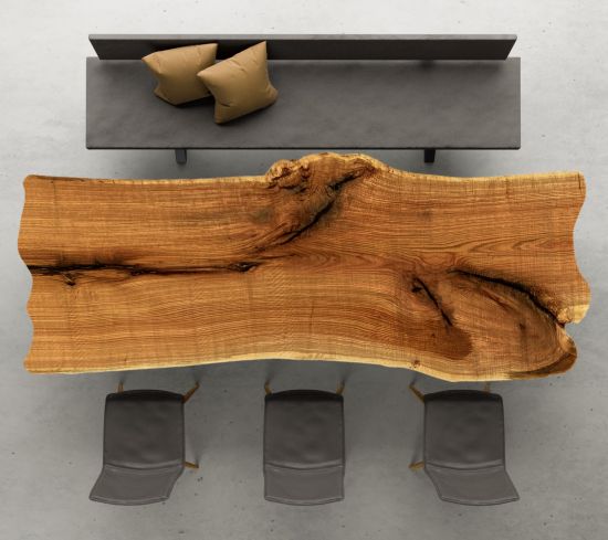 Einzelstück Eiche Monoblock Stamm Unikat Baumscheibe konfigurierbar 