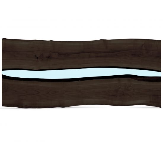 Tischplatte Eiche schwarz Stamm Epoxid 1 Unikat Baumscheibe