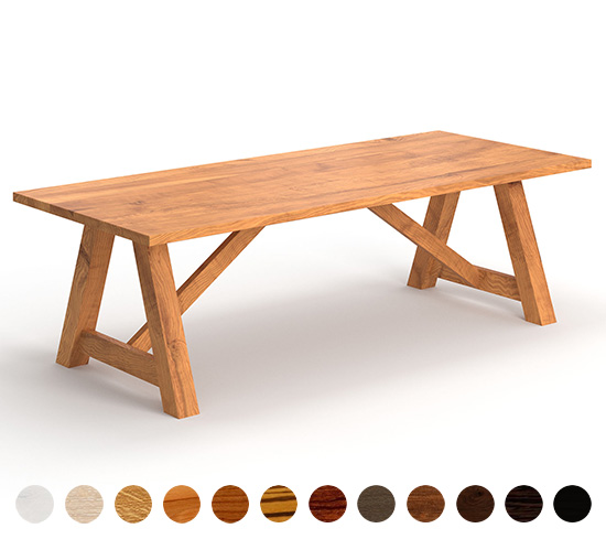 Massiver Klostertisch aus Holz premium Glasgow 