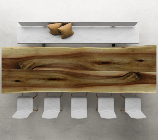 seltene Baumscheibe aus einem Nussbaum 400 cm x 110x 4 cm