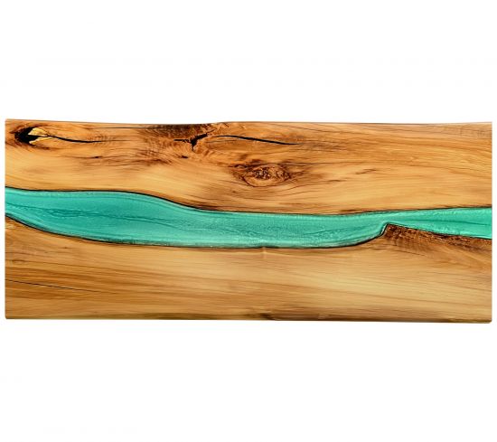 Epoxidharztisch aus massiver Wildbuche mit Epoxyader in Ihrem Wunschmaß