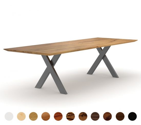 Esstisch Deluxe mit Naturholz Tischplatte Ravenna 