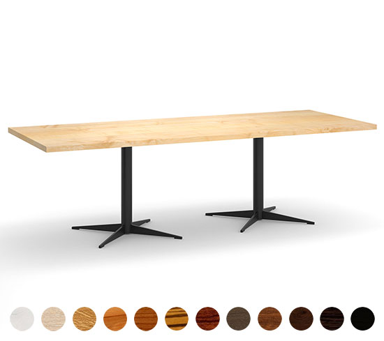 Designtisch Celle Massivholz mit Tischsäulen 