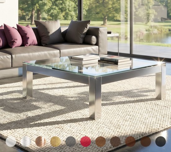 Couchtisch Metall Glas Nizza 
