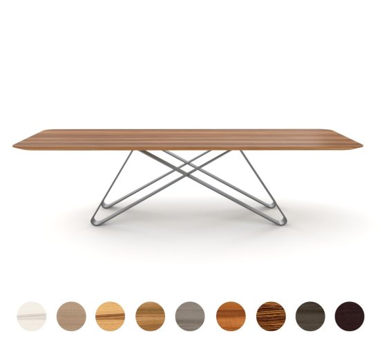 Deluxe Couchtisch mit Massivholzplatte und Metallgestell Dehli 