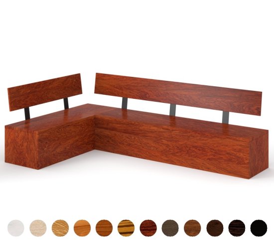 Eck-Holzbank als Truhe mit Lehne Holz 