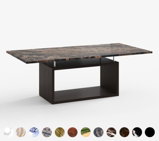 Massivholz-Tisch Bern mit Steinplatte frei konfigurierbar