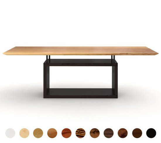 Premium Massivholztisch minimalistisch mit Ablagefach Rom 