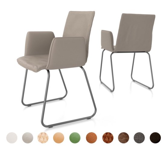 Lehnenstuhl Polster Leder/Stoff Barcale 