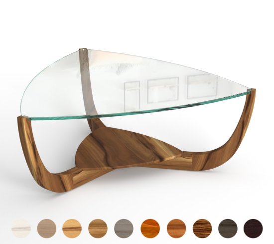 Couchtisch design Holz Glas Porto M4 