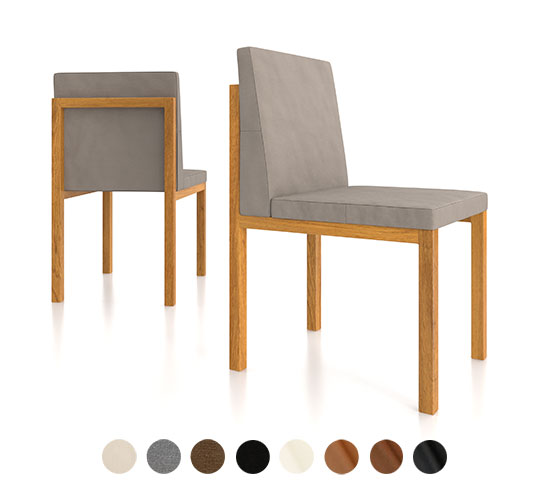 Stuhl mit Polster Leder/Stoff Dublin 