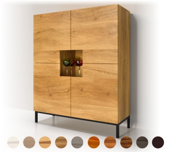 Highboard Designerschrank Window-Holz 