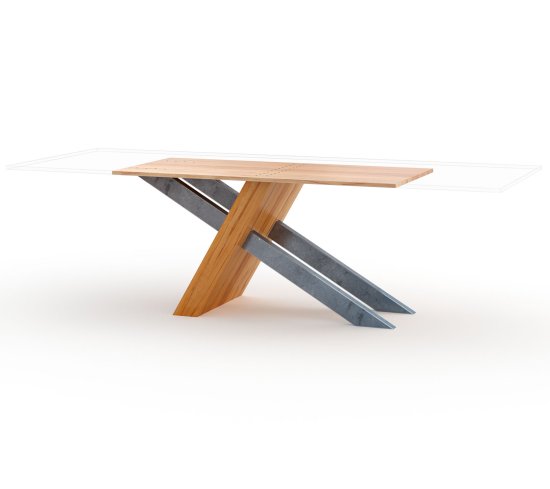 Tischgestell Lima aus Holz und Metall 