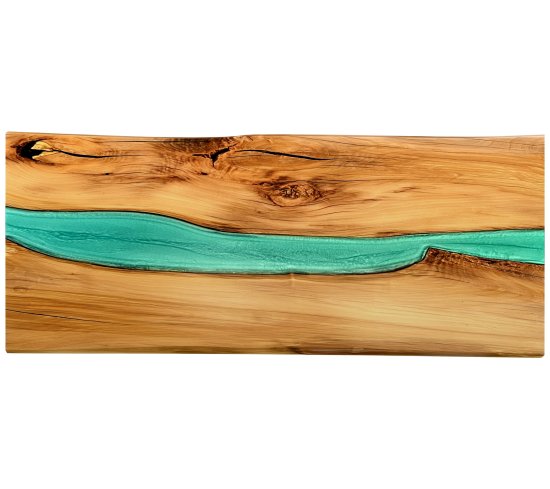 Epoxidharztisch aus massiver Wildbuche mit Epoxyader in Ihrem Wunschmaß